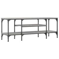 mueble tv  mueble de salon  armario tv madera ingenieria y hierro gris sonoma 121x35x45 cm