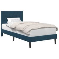 estructura de cama con cabecera azul 90 x 200 cm terciopelo vidaxl