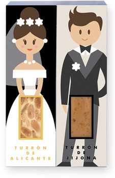 Caja de porciones para bodas Turrón de Jijona y Turrón de...