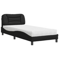 cama con colchon hvar cuero sintetico negro 90x200 cm vidaxl