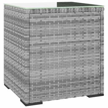 Mesa Auxiliar Ratán Sintético Gris 40x37x40,5 Cm Vidaxl