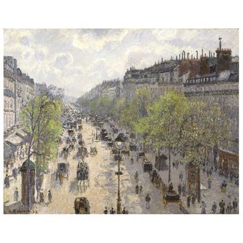 Legendarte - Cuadro Lienzo, Impresión Digital - Boulevard Montmartre - Camille Pissarro - Decoración Pared Cm. 60x75