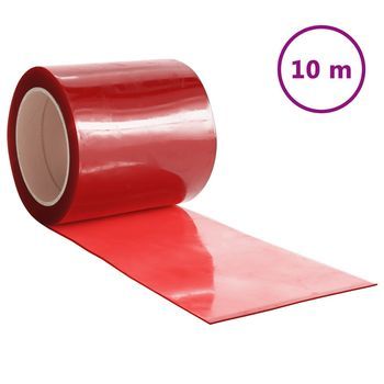 Tira De Cortina Para Puertas Pvc Rojo 200x1,6 Mm 10 M