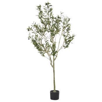 Planta Artificial En Maceta Para Interior Decoración Olivo De Plástico 153 Cm Con Maceta Negra Olive Tree