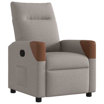 Sillón De Salón | Silla | Silló Reclinable De Tela Gris Taupe