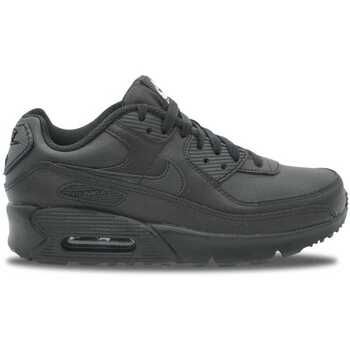 Nike Zapatillas Air Max 90 Leather Triple Black para niño
