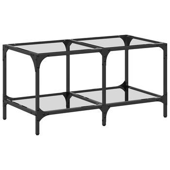 Mesa De Café - Mesa De Centro Superficie De Vidrio Acero 78,5x40x40 Cm