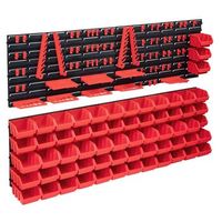 kit de cajas de almacenaje 141 pzas paneles de pared rojonegro vidaxl