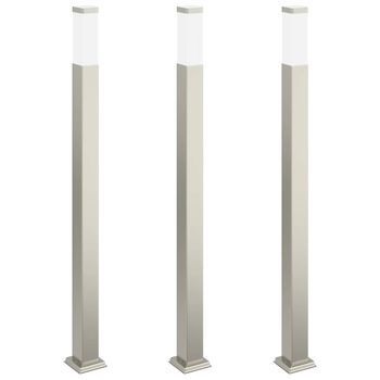 Balizas De Iluminación, 3 Unidades, 110 Cm, Acero Inoxidable, Ip44 Vidaxl
