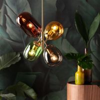 lampara colgante 85 cm de vidrio multicolor
