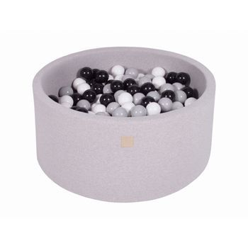 Meowbaby Piscina De Bolas, Round Seca Para Niños, Gris Claro : Negro/blanco/gris, 300 Pcs, 90x40cm