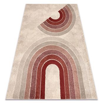 Alfombra Fusion 0807 Crema / Burdeos - Geométrica, Moderna, Abstracta 280x370 Cm