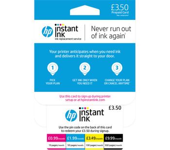 HP Instant Ink £3.50 Prepaid Card
