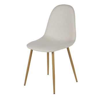 Silla de comedor de tela reciclada beige