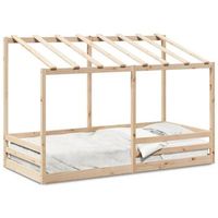 cama para ninos con techo madera maciza de pino 80x200 cm