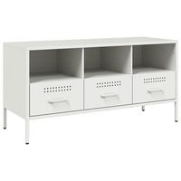mueble para tv  mueble de salon  gabinete de tv acero blanco 1005x39x505 cm