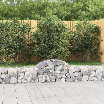 Cestas De Gaviones 3 Piezas | Gavión Para Piedras | Gavión Decorativo Forma De Arco Hierro 200x30x40/60 Cm Cfw791665