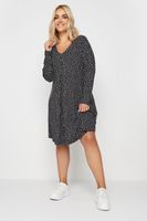 yours vestido corto negro de lunares mujer curvy y tallas grandes yours