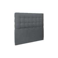 cabecero acolchado de 150 cm - tela de terciopelo gris antracita