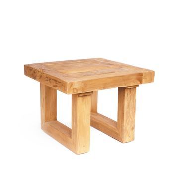 Mesa Auxiliar Madera Teca Recuperada Bazar Bizar - Natural