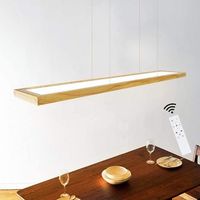 nettlife lampara colgante de comedor de madera 38w regulable con mando a distancia lampara colgante led de 100cm
