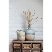 jarra de ceramica beige con asa 16x21x21 cm