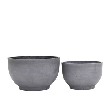 Portamacetas de cemento gris ( juego de )