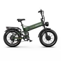 bicicleta electrica plegable apefox rh20 con neumaticos anchos 48 rrv 225 ah color verde