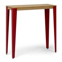 mesa lunds alta 40x140x110cm rojo en madera maciza de pino acabado natural estilo nordico industrial box furniture
