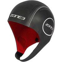 zone3 gorro de natacion de neopreno heat-tech negroplateadorojo
