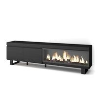 mueble tv television muebles de salon almacenaje 210 para tv hasta 80 chimenea electrica xxl diseno industrial estilo moderno negro