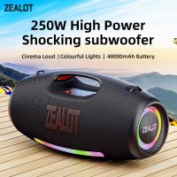zealot-s89 altavoz bluetooth portatil resistente al agua de 250w subwoofer boombox inalambrico para exteriores radiadores pasivos triples graves profundos