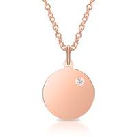 cadena de plata 925 chapada en oro rosa con diamante grabable