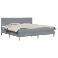 estructura de cama gris claro 200 x 200 cm poliester vidaxl