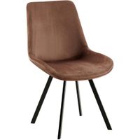 silla de comedor con reposapies en terciopelo marron