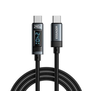 Cable MENSAJE ES-X47 5A 240W Tipo C a Tipo C de carga rápida y transmisión de datos, núcleo de cobre estañado de línea d