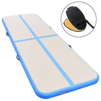 Esterilla Inflable De Gimnasia Con Bomba 300x100x10 Cm Pvc Azul Vidaxl