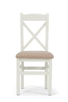 eden oak and white cross back dining chairs with fabric seats - oak and white