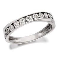 9ct white gold diamond crossover half eternity ring - 6pts - d6683-j
