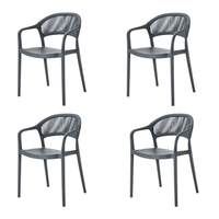 pack 4 sillas jardin verona color antracita fabricadas 100 en polipropileno y cuerda sintetica modelo apilable eme mobiliario