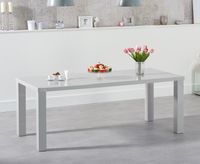 atlanta 200cm light grey high gloss dining table