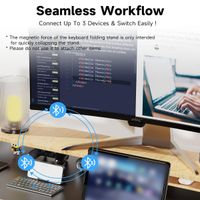 teclado inalambrico plegable bluetooth 30 con soporte magnetico teclado mini de aleacion de aluminio recargable de 60 teclas teclado inalambrico portatil de viaje para windowsmac os - gris