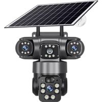 fgns 4g lte camara vigilancia exterior solar sin wifi con tarjeta sim no inluydo tarjeta sim  ptz inalambrico 10000mah 8w panel solar deteccion humana pir reconocimiento ai ip66