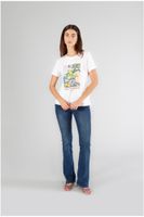 camiseta de manga corta con estampado costa amalfitana white