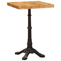 mesa de bistro 50 x 50 x 76 cm madera de mango maciza marron vidaxl