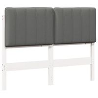 cabeceropanel de cabecero tapizado y gris claro 120 cm madera de pino macizo