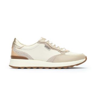 Pikolinos para mujer. W1M-6625C1 Zapatillas De Piel Con Cordones Arrecife Beige (37), Plano, Casual