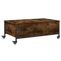 mesa de centro con ruedas madera ingenieria roble 91x55x34 cm