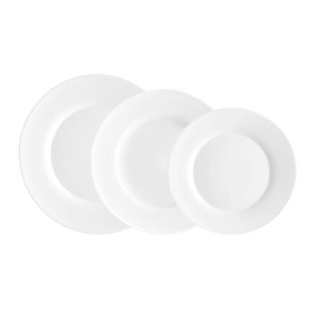 Vajilla 18 piezas vidrio opal blanca
