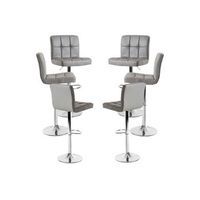 pack 6 taburetes casper de polipiel 1054440 cm - gris claro